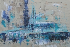 Abstrakt in Türkis, Acryl 80 x 60 cm