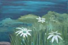 Margeriten, Acryl 70 x 50 cm