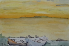 Boote, Aquarell 40 x 30 cm