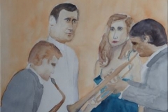 Quartett, Aquarell 34 x 27 cm