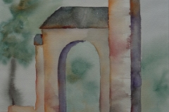 Tor am Schoss Laupheim, Aquarell 40 x 30 cm