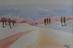 Winter, Aquarell 18 x 25 cm